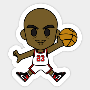 Chibi Michael Jordan Jump White Sticker